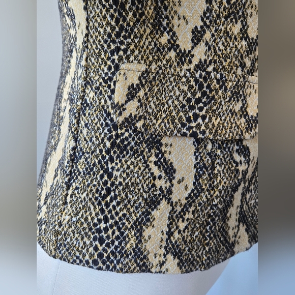 Frank Lyman Montréal Snakeskin Print Stretch Blazer Jacket Size 8 Made in Canada - Picture 5 of 7